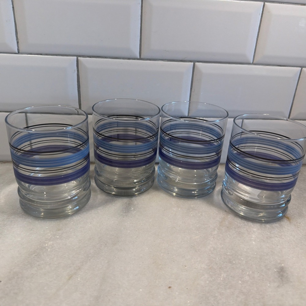 Set Of 4 Vintage Pfaltzgraff Rio 14 Oz Double Old Fashioned Glass GW994